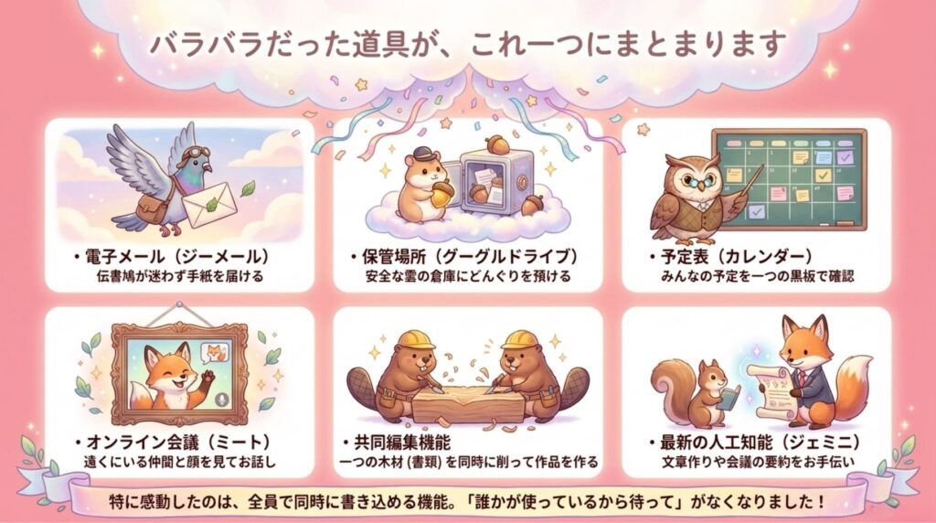 バラバラだったものが一つにまとまる_説明画像