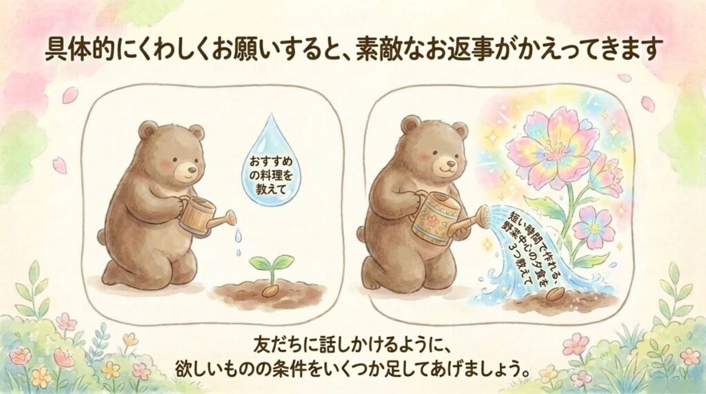 具体的に聞くと、素敵な答えが返ってくる_説明画像