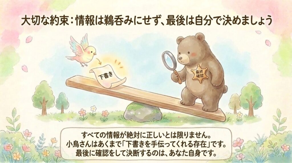 うのみにせず、調べましょう_説明画像