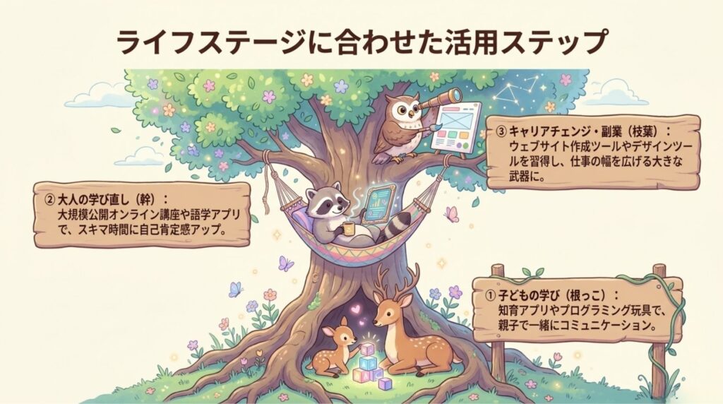ライフステージに合わせた活用_説明画像